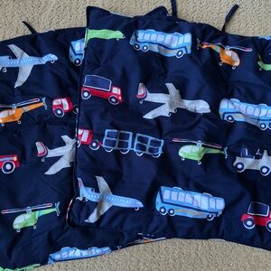 Pottery Barn Kids Navy Blue Transportation Pillow Shams